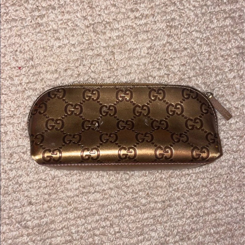 GG Signature Metallic Cosmetic Bag